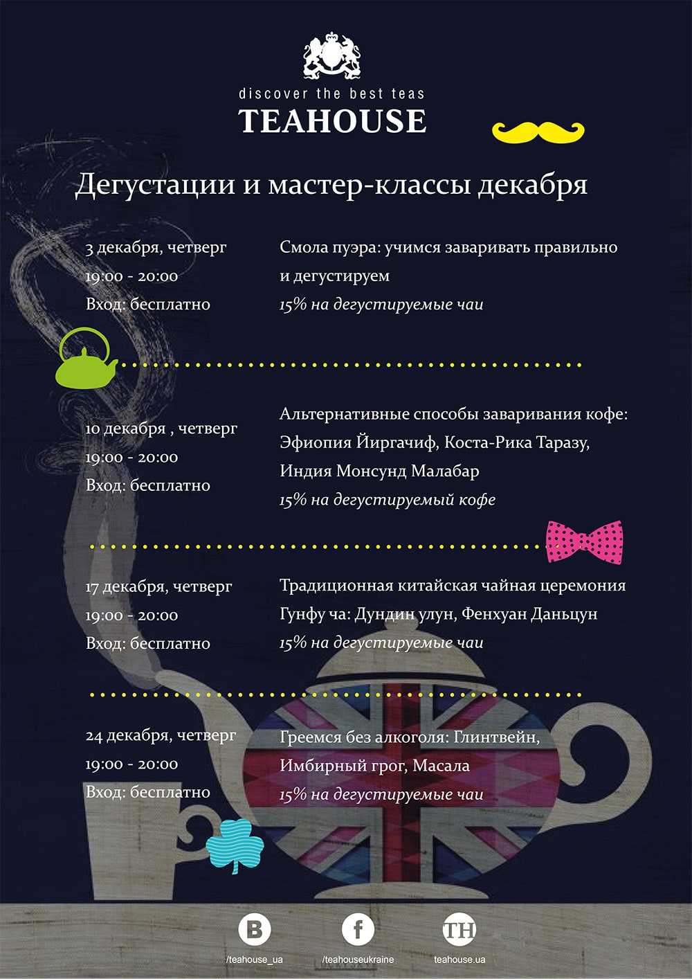 Безкоштовні майстер-класи та дегустації грудня Безкоштовні майстер-класи та дегустації грудня